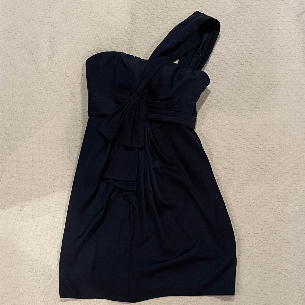 BCBGMaxAzria Midnight Blue One-Shoulder Dress